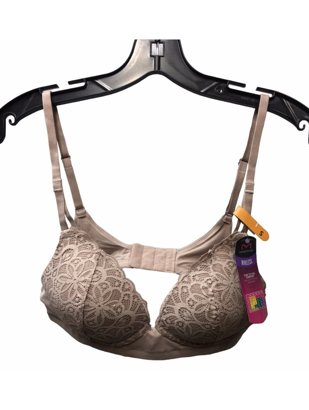 Maidenform DM2314 Soft Support Wirefree Bralette Size S Convertible Bra with Lac